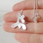 Sterling Silver Abstract Deer Necklace, Handmade..