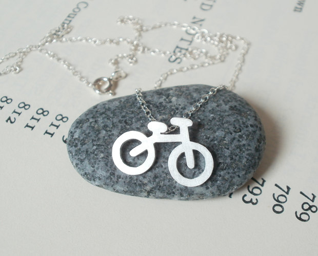 925 Sterling Silver Bicycle Pendant For Women - 35x21.5mm 3D Polished Figure Necklace Charm - View #8