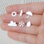 Sterling Silver Weather Forecast Ear Studs (set Of..